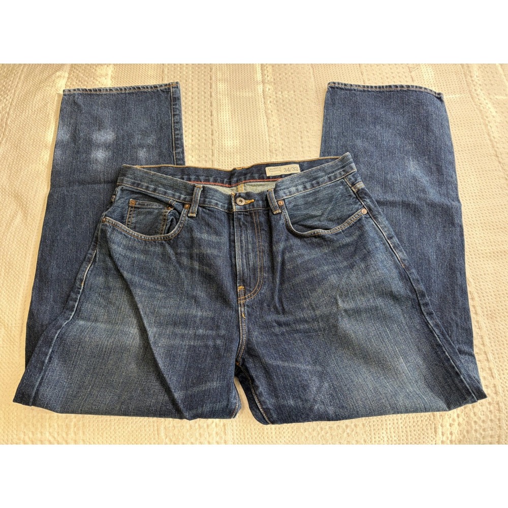 Cremieux Premium Denim Relaxed Fit Dark Wash Straight Leg Jeans Mens 34x32